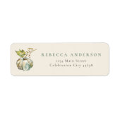 エレガントな秋の水彩タンポポンの返送先住所ラベル ラベル (正面)