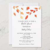 エレガントな秋の水彩画の葉の装飾 招待状 (正面)