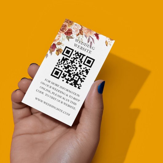 エレガントな秋の水彩花のウェディング エンクロージャーカード