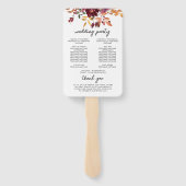 エレガントな秋の水彩花のウェディング ハンドファン (裏面)