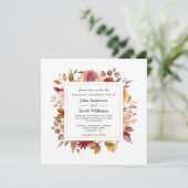 エレガントな秋の水彩花のウェディング 招待状 (スタンド正面)