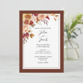 エレガントな秋の水彩花のウェディング 招待状 (スタンド正面)