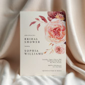 エレガントな秋の水彩花のブライダルシャワー 招待状