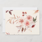 エレガントな秋の水彩花の結婚式 招待状 (裏面)