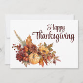 エレガントな秋の白 ハッピーサンクスギビング シーズンカード (正面)