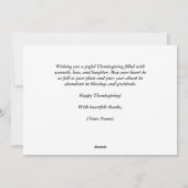 エレガントな秋の白 ハッピーサンクスギビング シーズンカード (裏面)