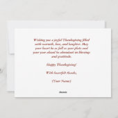 エレガントな秋の白 ハッピーサンクスギビング シーズンカード (裏面)