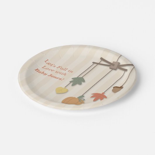 エレガントな秋の秋のベビーシャワーの供給 ペーパープレート (アングル)