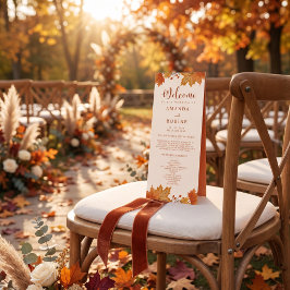 エレガントな秋の紅葉の結婚式プログラム プログラム
