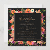 エレガントな秋の色彩 ブライダルシャワー 招待状 (正面)