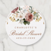 エレガントな秋の花のブライダルシャワーフェイバータグ フェイバータグ (正面)