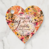 エレガントな秋の花のブライダルシャワー感謝祭 フェイバータグ (正面)