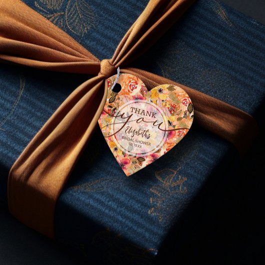 エレガントな秋の花のブライダルシャワー感謝祭 フェイバータグ