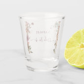 エレガントな秋の花のブライダルシャワー ショットグラス (裏面)