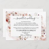 エレガントな秋の花の小さな結婚式バーチャル 案内状 (正面/裏面)