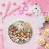 エレガントな秋の花の感謝祭の休日 ペーパープレート (パーティー)