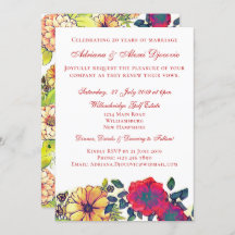 エレガントな秋の花の水彩画の誓いの更新式結婚式