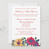 エレガントな秋の花の水彩画　誓いの更新　ウェディング 招待状 (正面)