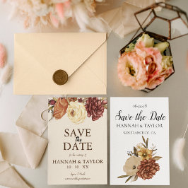 エレガントな秋の花の「Save the Date」お知らせ セーブザデート