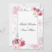 エレガントな秋の花フレームイスラム教徒ムスリム結婚式 招待状 (裏面)