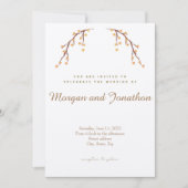 エレガントな秋の花モチーフのウェディングコレクション 招待状 (正面)