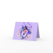 エレガントな秋の花束 折りたたみ式御礼カード