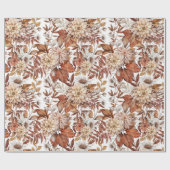エレガントな秋の花柄ラッピングペーパー ラッピングペーパー (フラット)