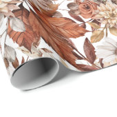 エレガントな秋の花柄ラッピングペーパー ラッピングペーパー (ロールコーナー)