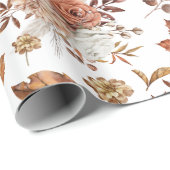 エレガントな秋の花柄包装紙 ラッピングペーパー (ロールコーナー)