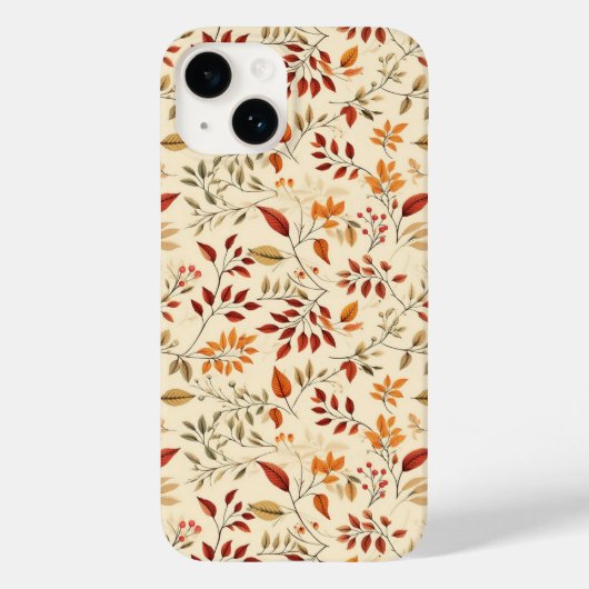 エレガントな秋の花柄 Case-Mate iPhoneケース (裏面)