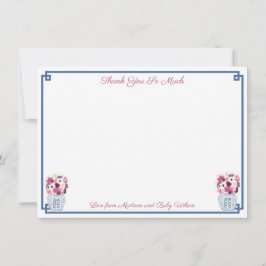 エレガントな秋の花 オーキッド ローズ ブライダルシャワー サンキューカード