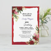 エレガントな秋の花 50歳の誕生日 招待状 (スタンド正面)