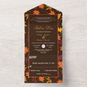 エレガントな秋の落ち葉の国 オータム フローラル ウェディング オールインワン招待状 (内側)