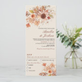 エレガントな秋の落ち葉の花の水彩画ウェディング 招待状 (スタンド正面)