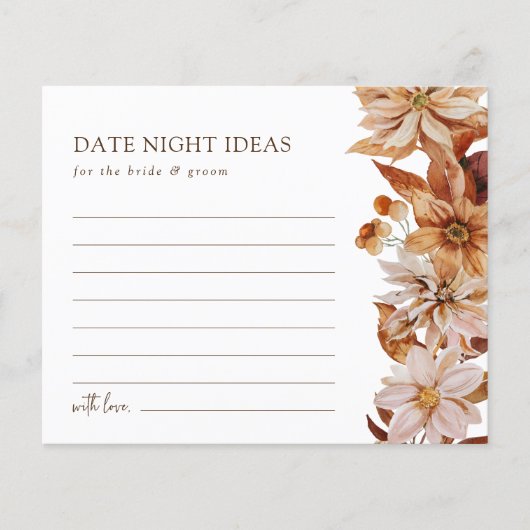 エレガントな秋の落ち葉デート夜のアイデアカード (正面)