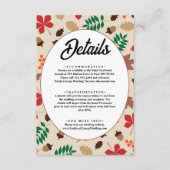 エレガントな秋の落ち葉 オータム モダン フラワー ウェディング エンクロージャーカード (正面)