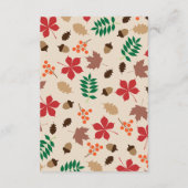 エレガントな秋の落ち葉 オータム モダン フラワー ウェディング エンクロージャーカード (裏面)