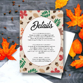 エレガントな秋の落ち葉 オータム モダン フラワー ウェディング エンクロージャーカード
