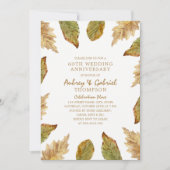 エレガントな秋の落ち葉 60周年結婚記念日 招待状 (正面)