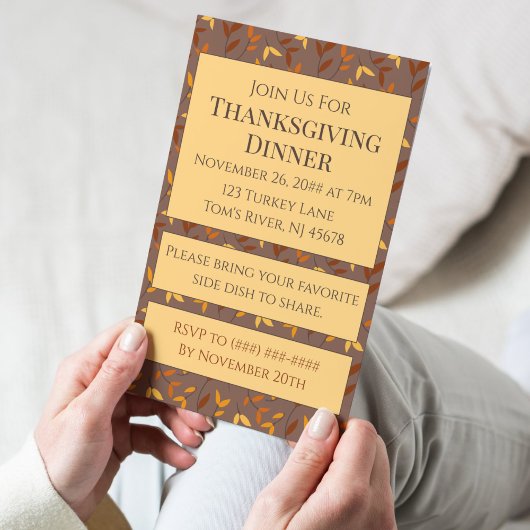 エレガントな秋の葉の招待状 ポストカード