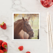 エレガントな秋の馬をテーマにした紙ナプキン スタンダードカクテルナプキン (インサイチュ)