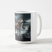 エレガントな秋田犬のコーヒーマグ コーヒーマグカップ (正面右)