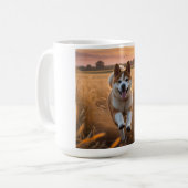 エレガントな秋田犬コーヒーマグ コーヒーマグカップ (正面左)