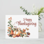 エレガントな秋 白い 幸せな感謝祭 シーズンカード (スタンド正面)