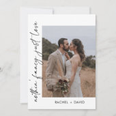 エレガントな秘密の結婚式パーティー写真 ウェディング レセプション 招待状 (正面)