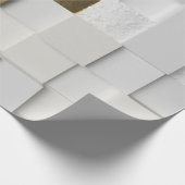 エレガントな立方体の壁3Dの芸術の白および金ゴールド ラッピングペーパー (角)