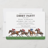 エレガントな競馬場でのガーデンパーティーへのご招待 招待状 (正面)