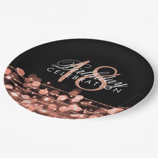 エレガントな第18誕生会の輝きのばら色の金ゴールド ペーパープレート (アングル)