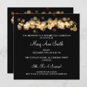 エレガントな第30誕生会の金ゴールドの《写真》ぼけ味ライト 招待状 (正面/裏面)