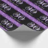 エレガントな第30誕生会は紫色光っています ラッピングペーパー (角)